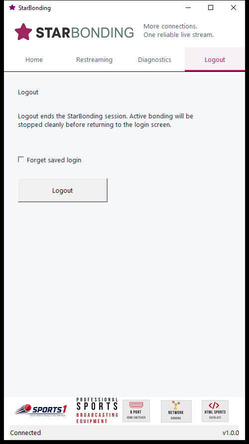 StarBonding logout screen